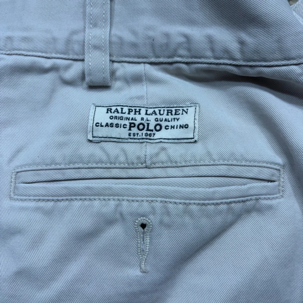 Polo Ralph Lauren Andrew Short Mens 38 Khaki Tan Pleated Cotton Chino Shorts